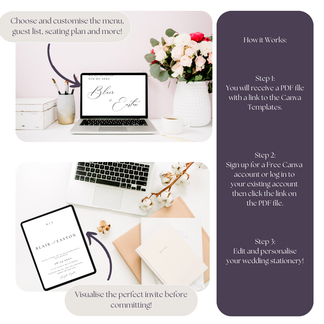 Monogram Invitation & Sign Template Bundle